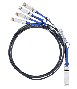Mellanox Passive Copper Hybrid Cable, Ethernet, 40GbE to 4x10GbE, QSFP to 4xSFP+, 3 meters, Part ID: MC2609130-003