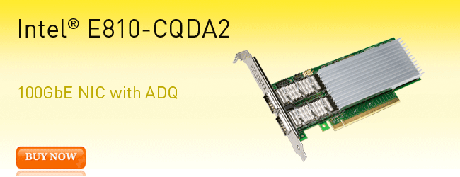 Intel Ethernet Controller E810-CQDA2 (Columbiaville) 100GbE NIC | Mfg part E810CQDA2
